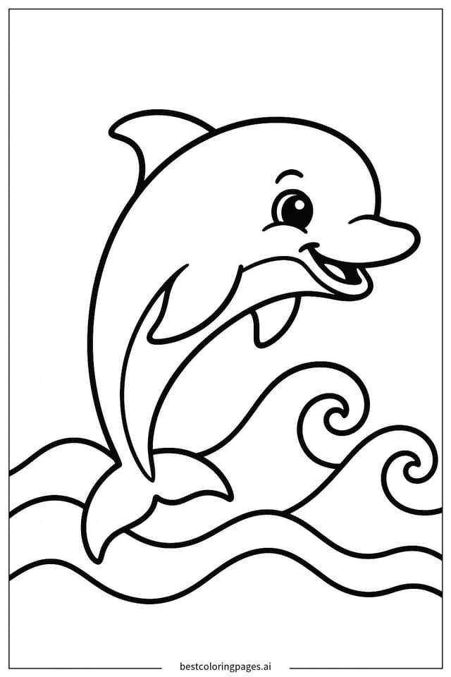 Lächelnder Delphin Ausmalbilder