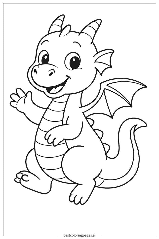 Happy Dragon Adventure Coloring Page