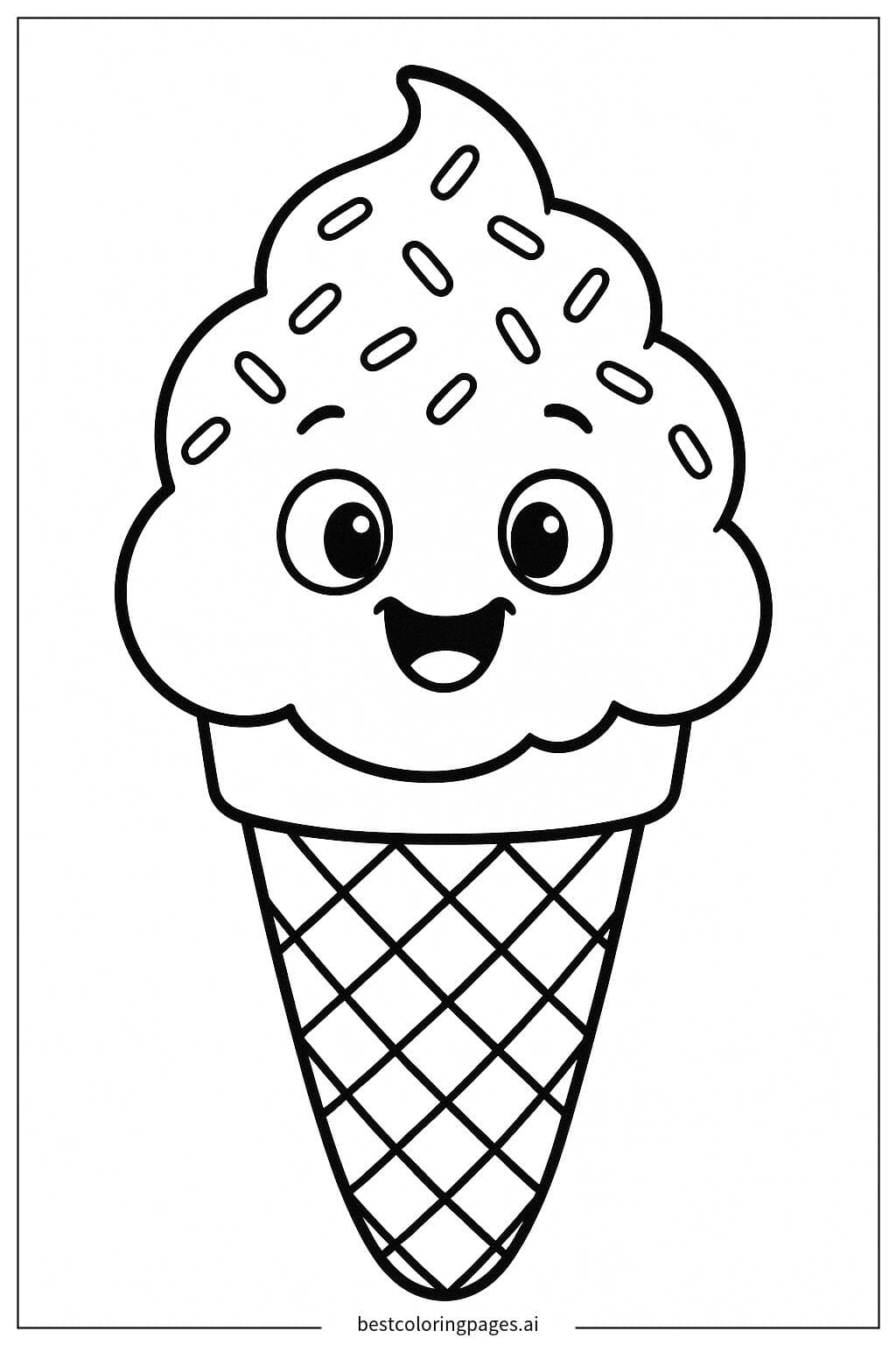 Smiling Ice Cream Character