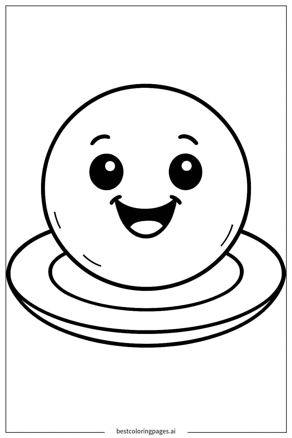 Smiling Ice Cream Scoop on a Plate