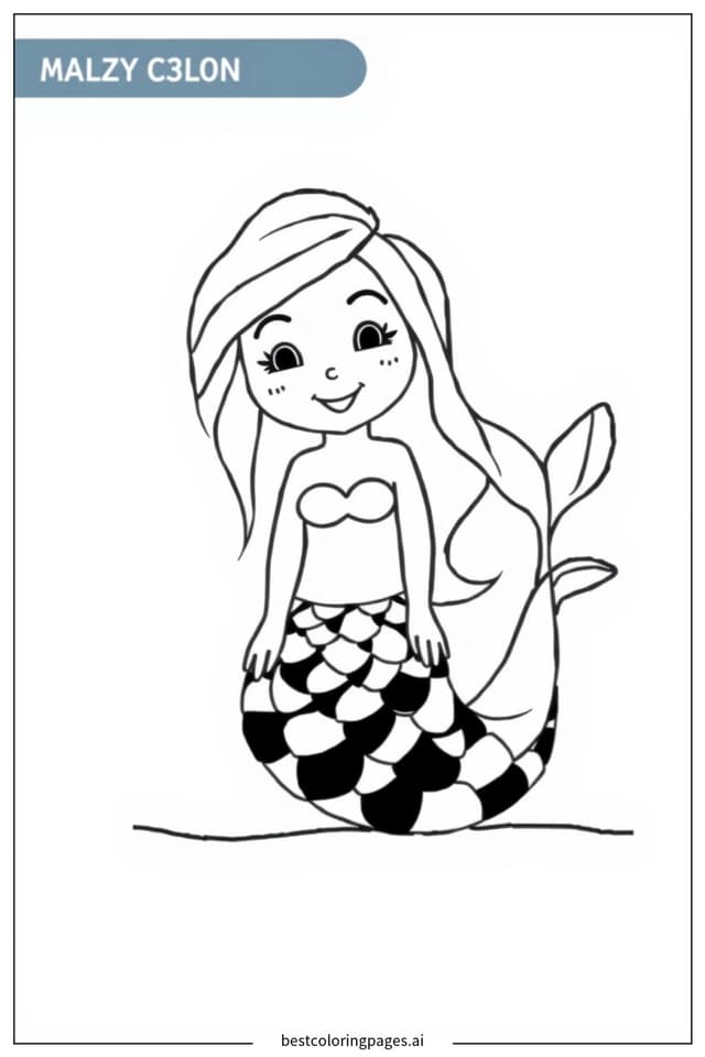 Charming Smiling Mermaid Coloring Pages