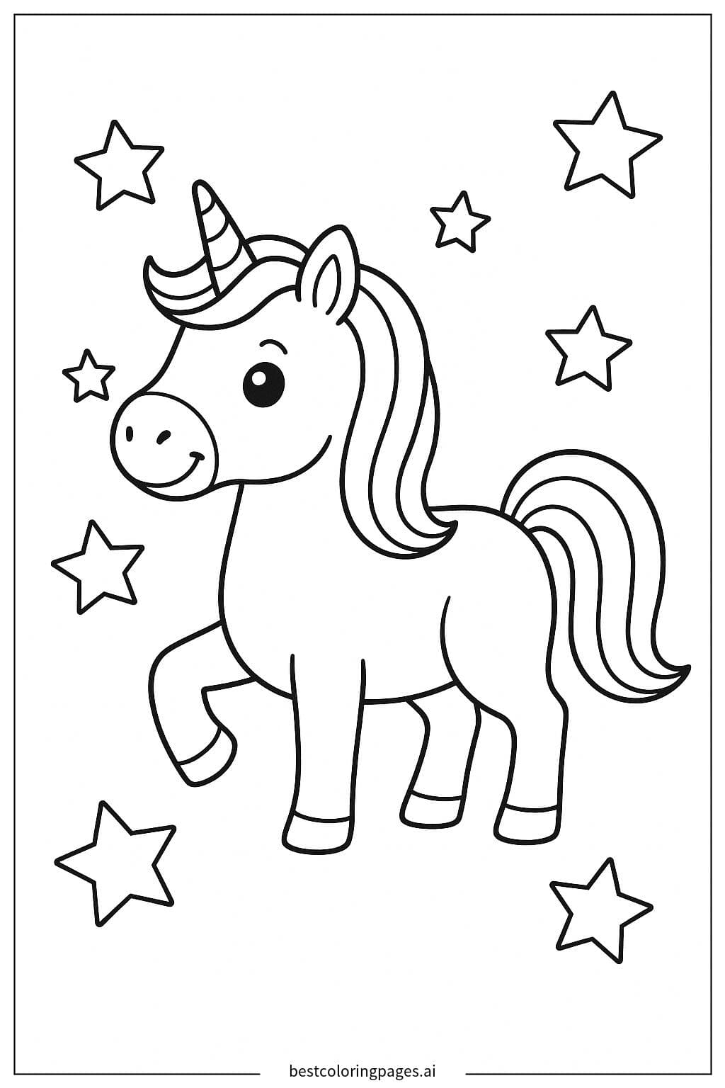 Lächelndes Regenbogen-Einhorn