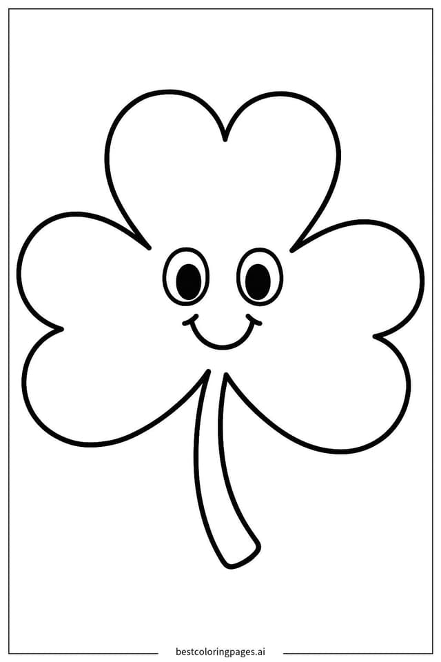 Dibujos de Cara sonriente de trébol para Colorear