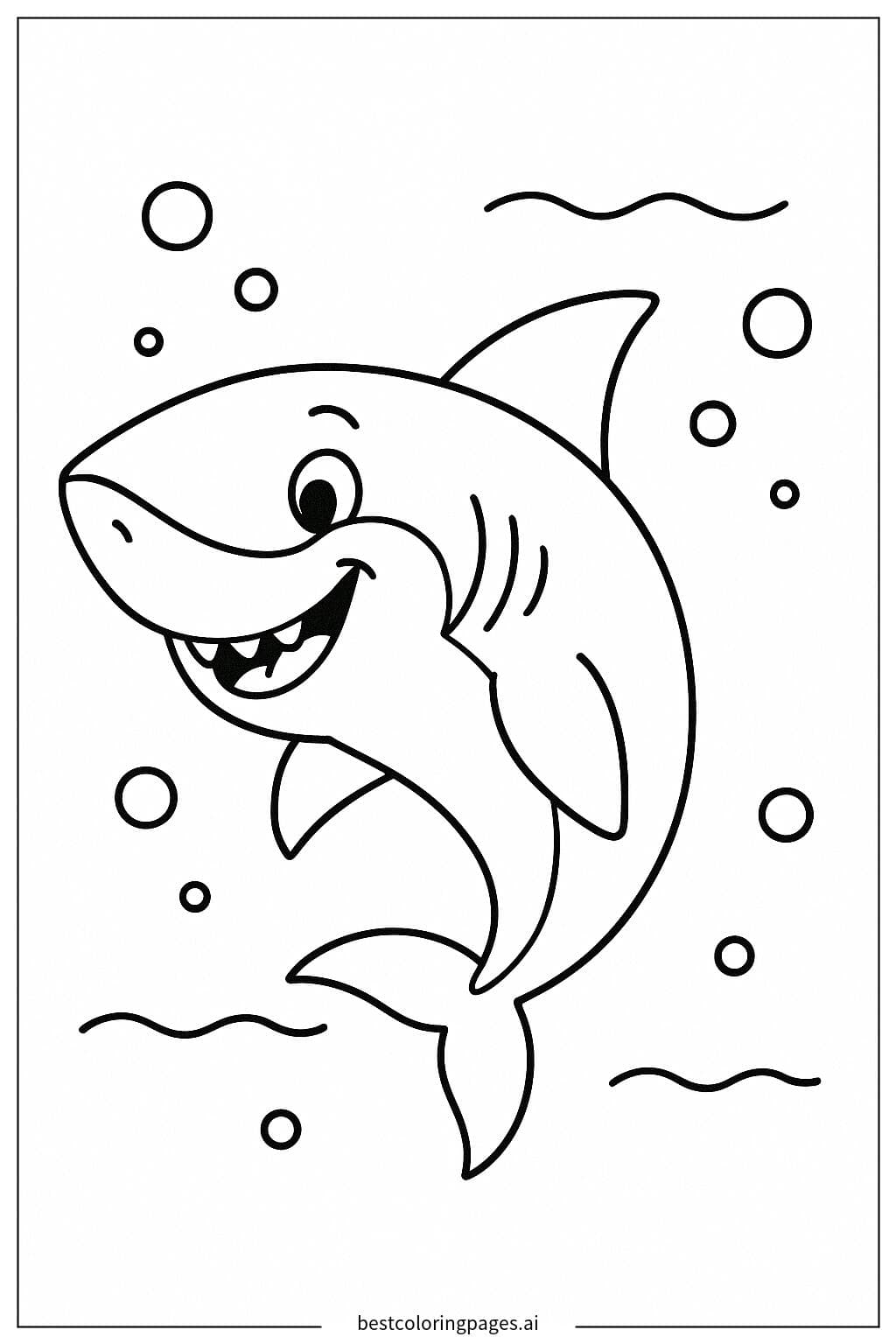 Cheerful Shark Swimming Solo