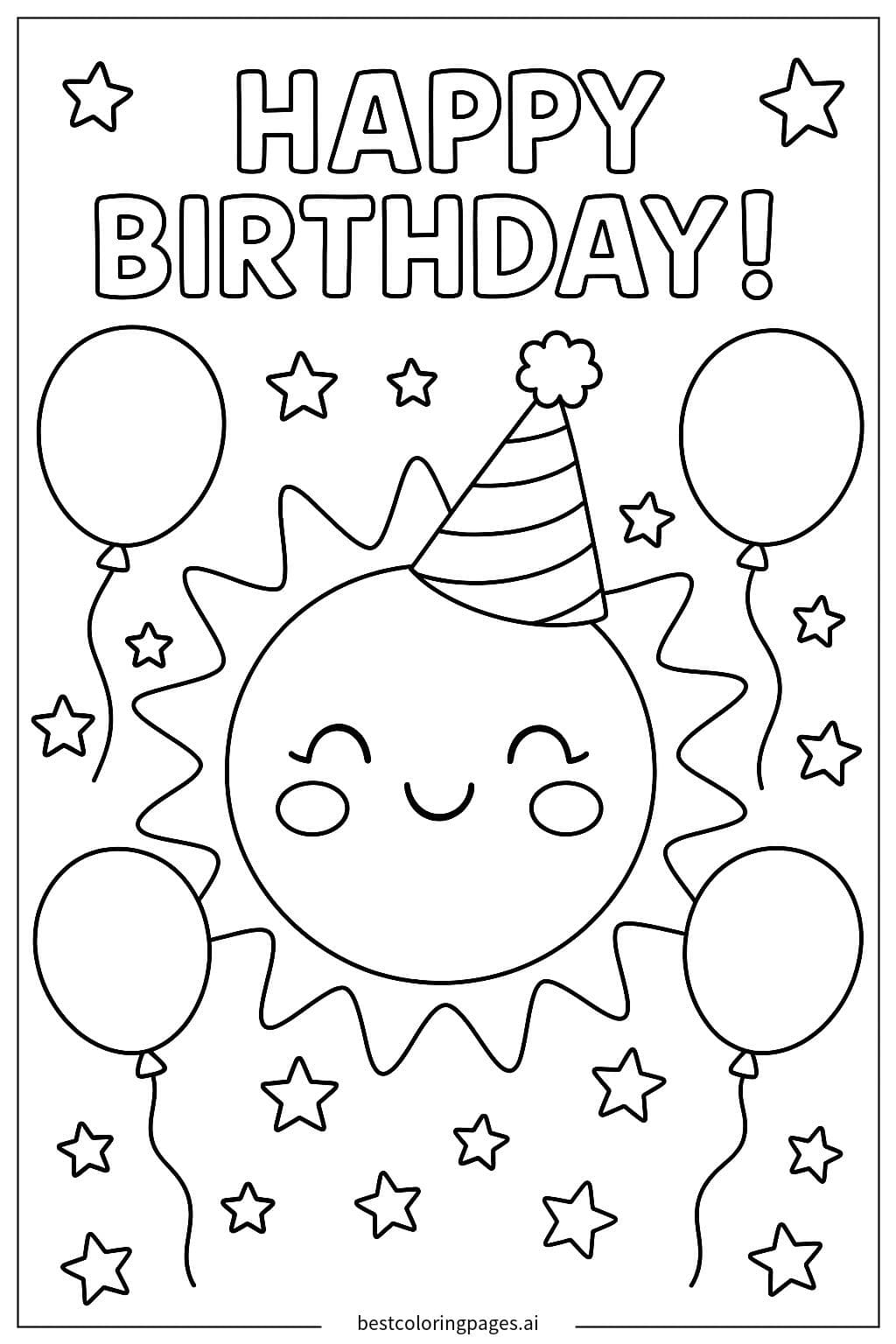 Smiling Sun with a Party Hat