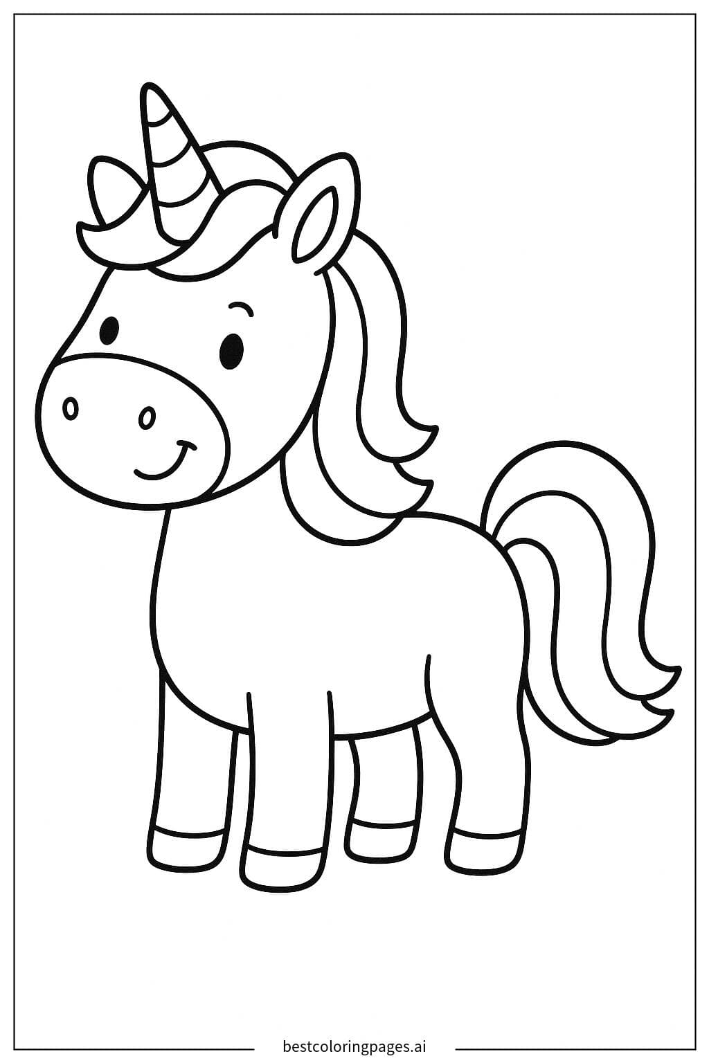 Smiling Unicorn Standing
