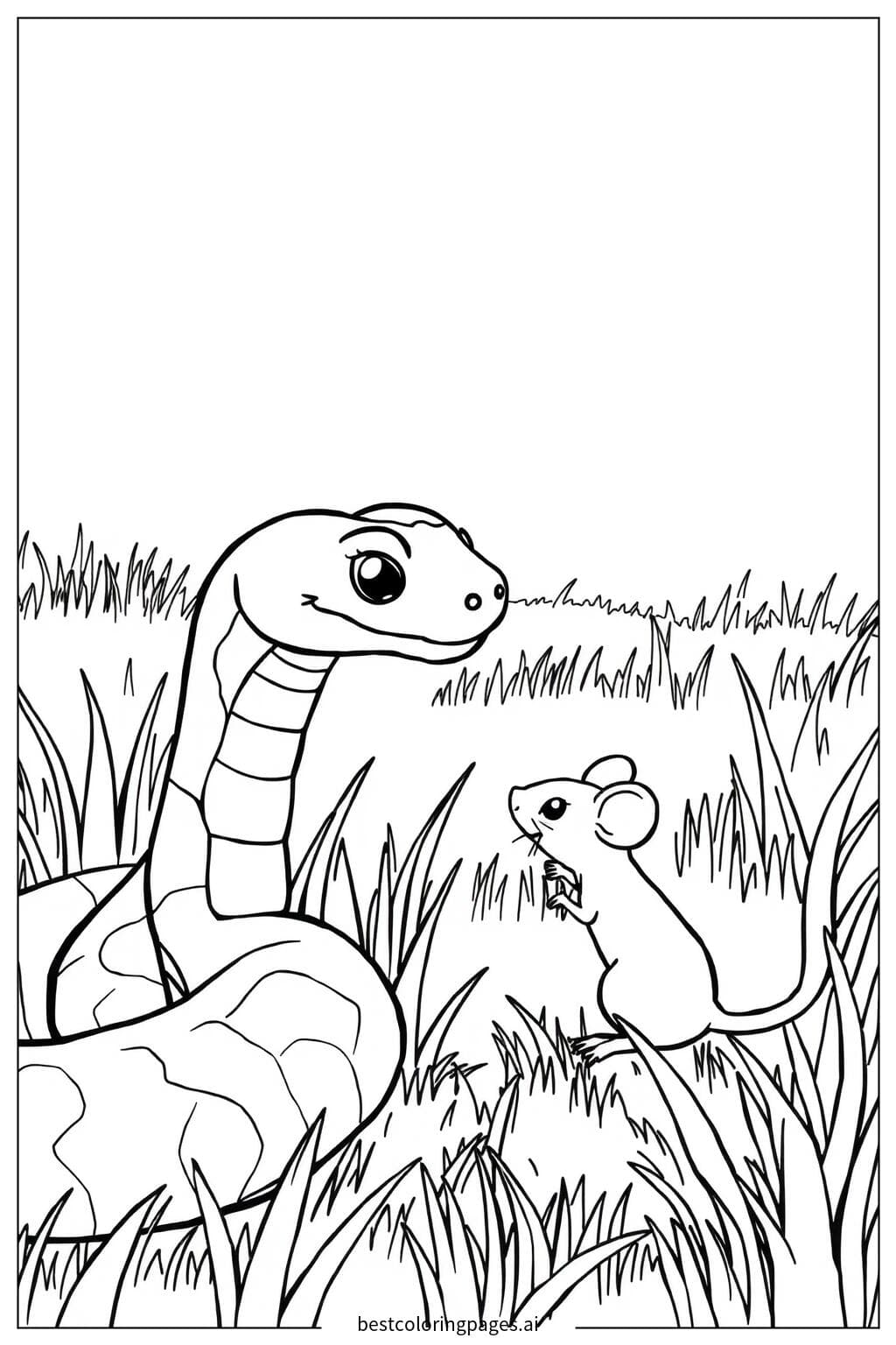 Friendly Encounter: Snake and Mouse