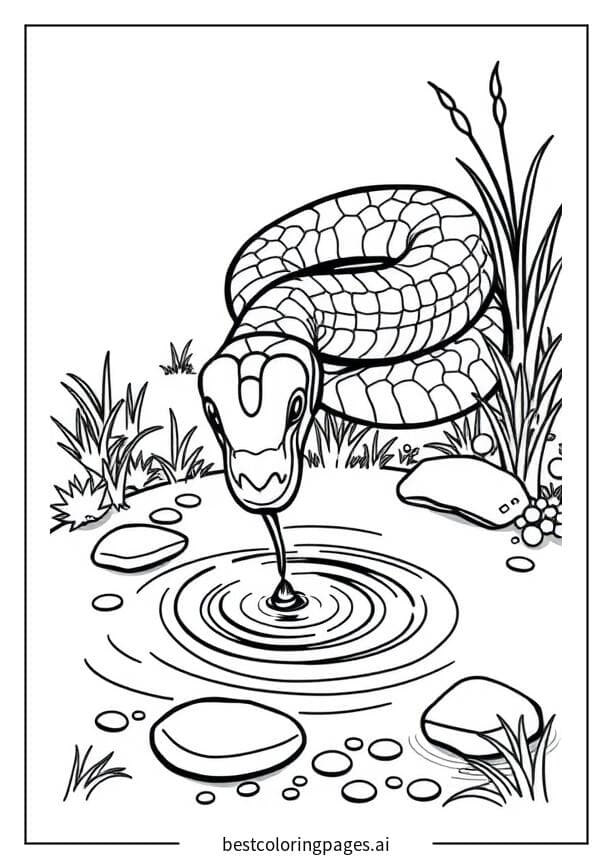 Snake Having a Drink