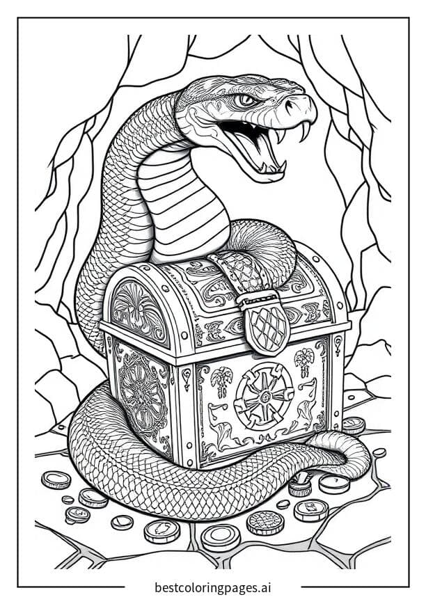 Snake Guarding a Treasure Chest