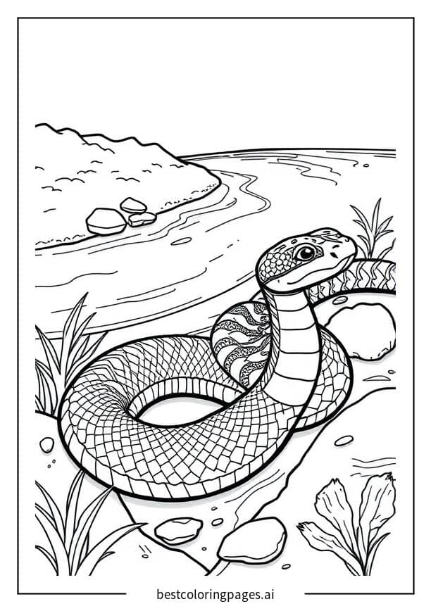Serpent près d'une rivière