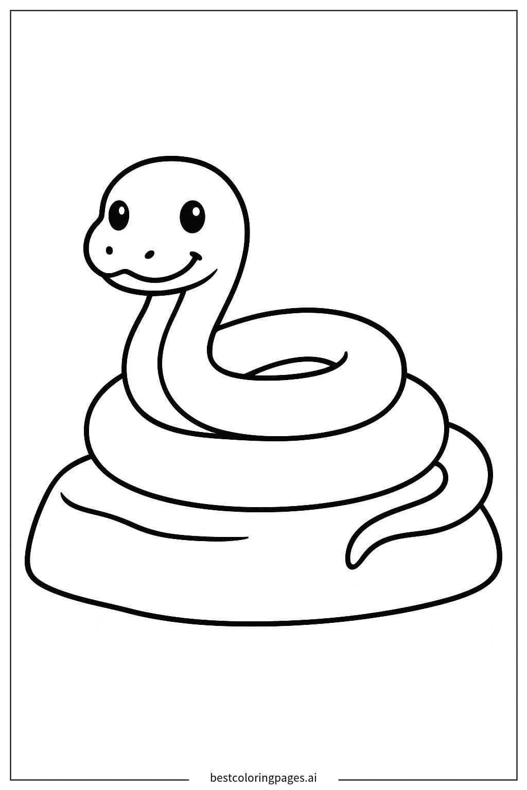 Snake Relaxing on a Rock