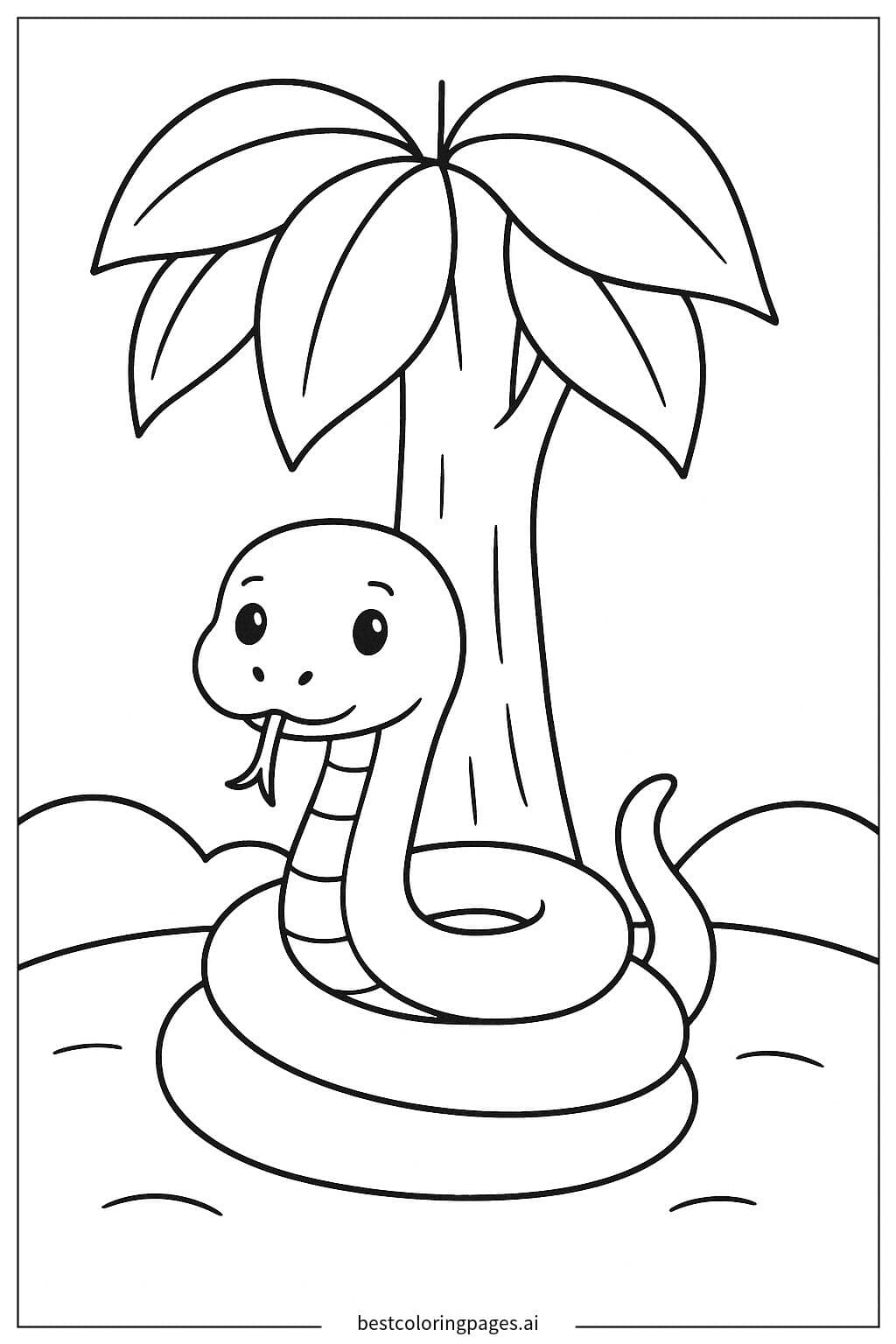 Snake Resting Under a Tree