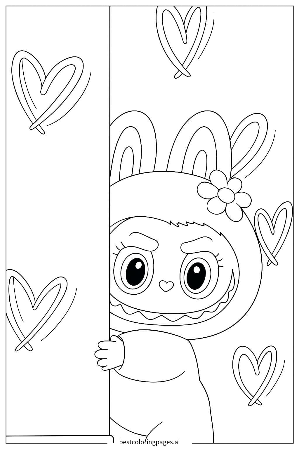 Playful Sneaky Bunny Character