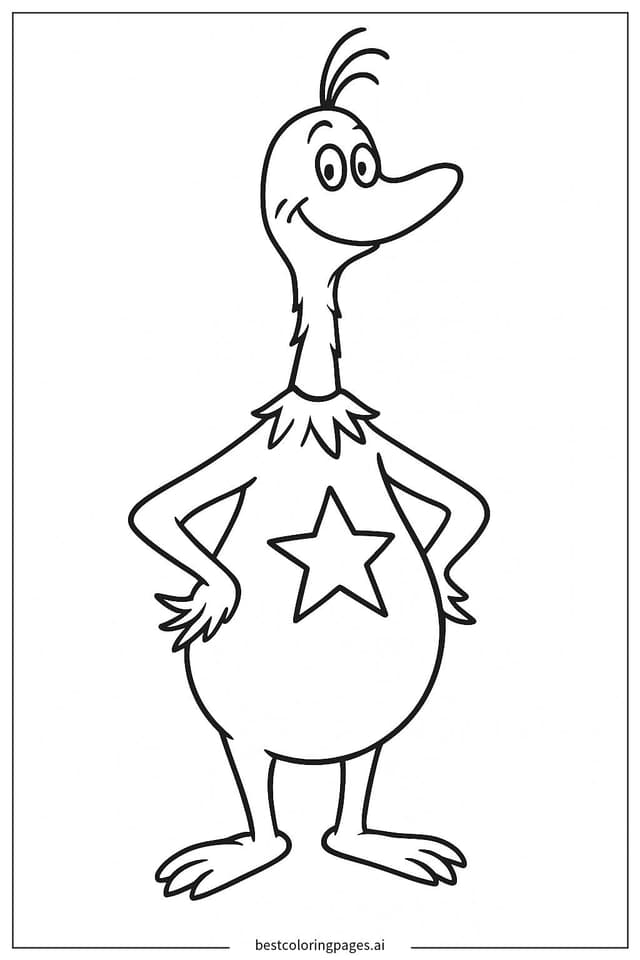 Sneetch with Star Coloring Page