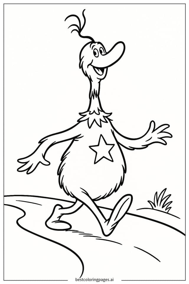 Sneetches on a Joyful Stroll Coloring Page