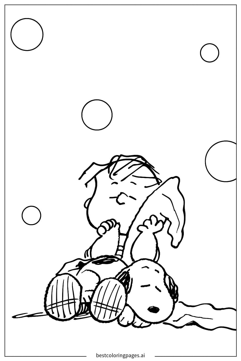 Snoopy und Linus schlafen