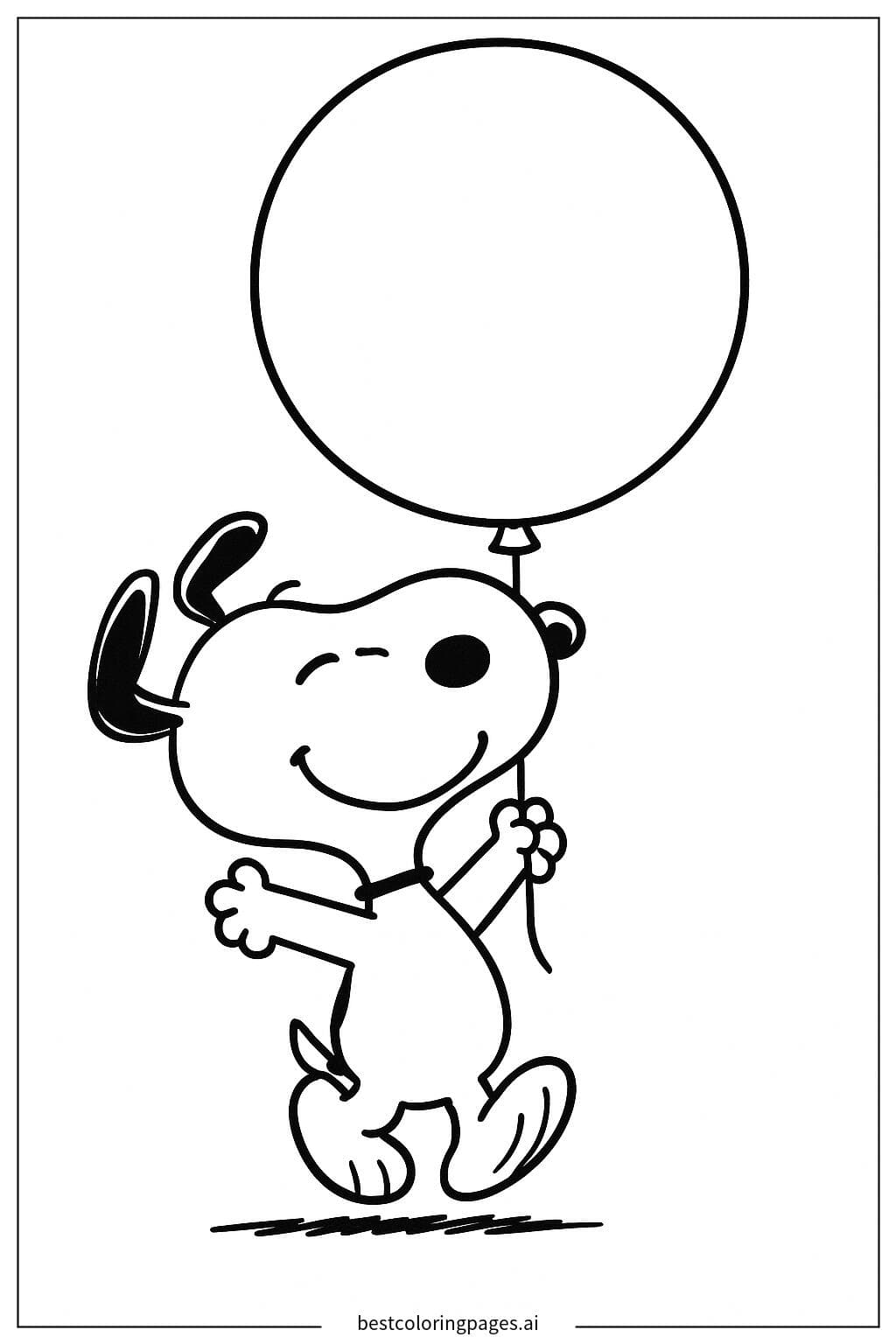Snoopy Holding a Balloon