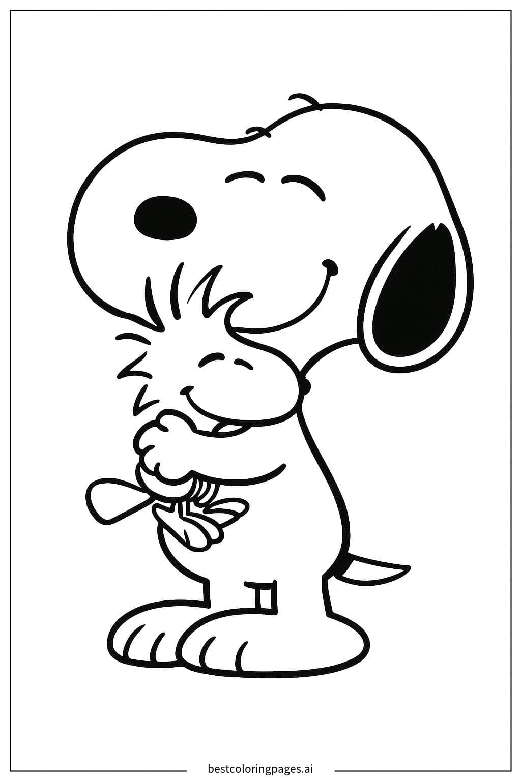 Snoopy étreignant Woodstock