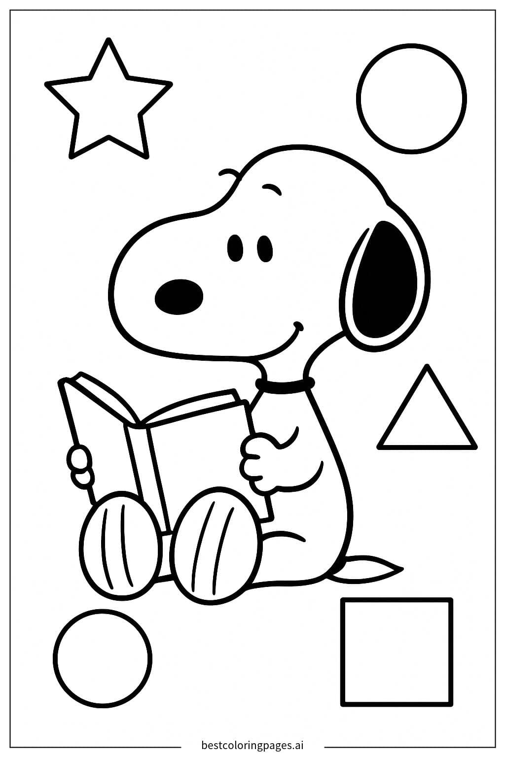 Snoopy Enjoying a Good Book Coloring Page
