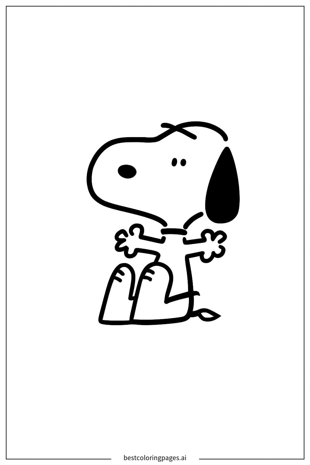 Snoopy sentado tranquilamente