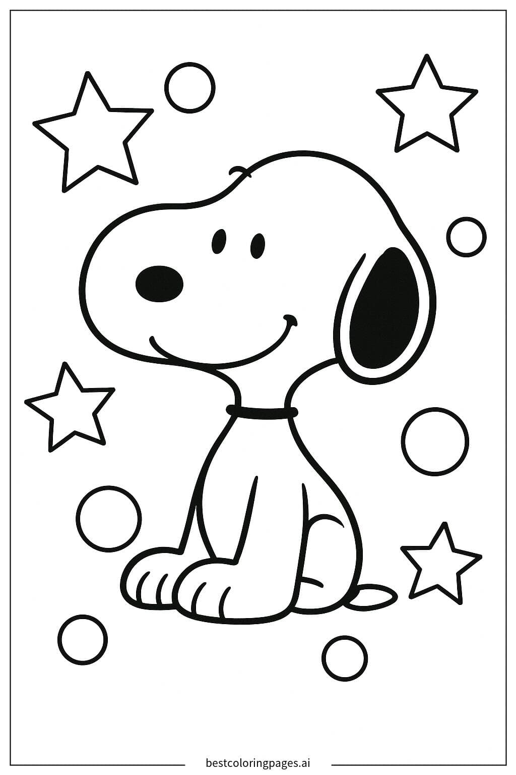 Snoopy Sitting Happily