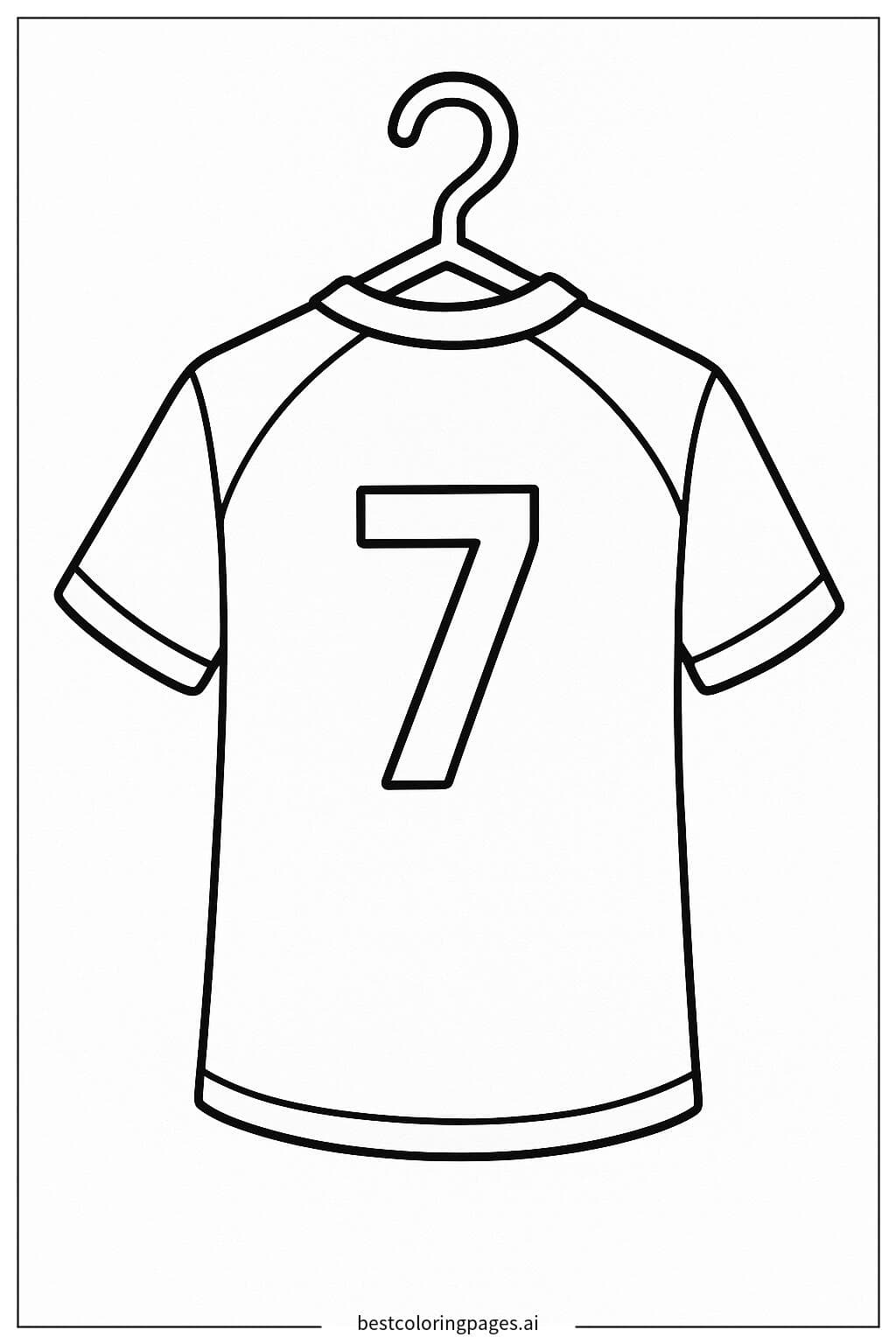 Hanging Soccer Jersey with Number 7
