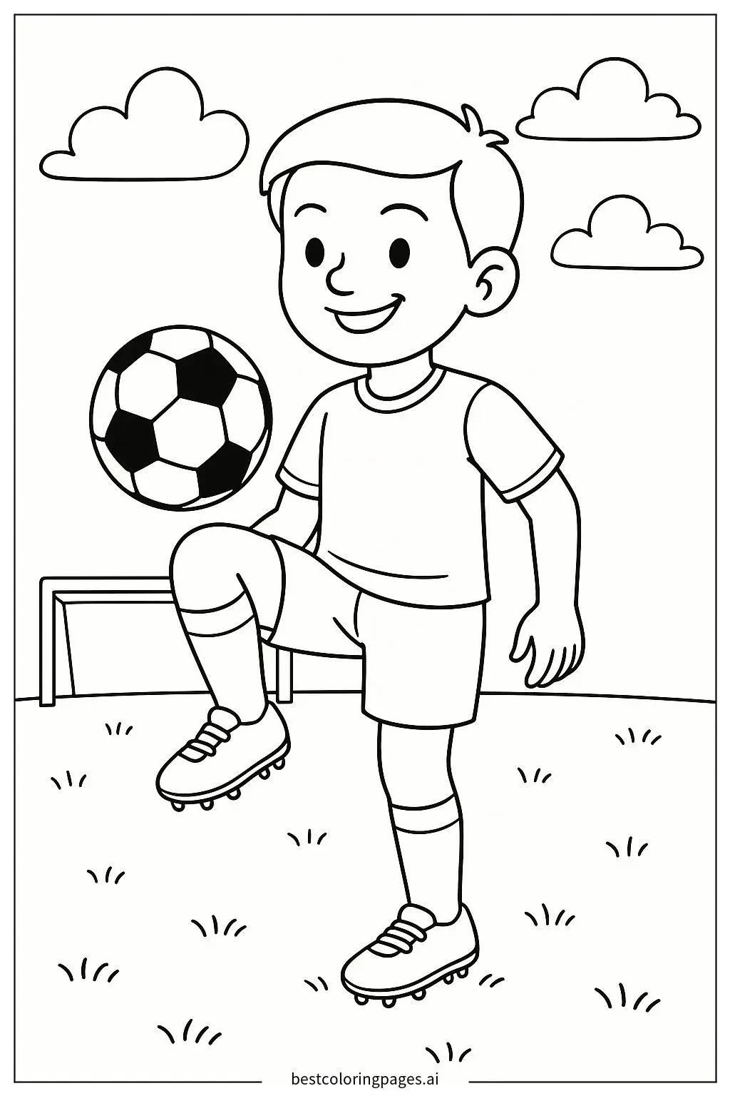 Soccer Player Juggling a Ball