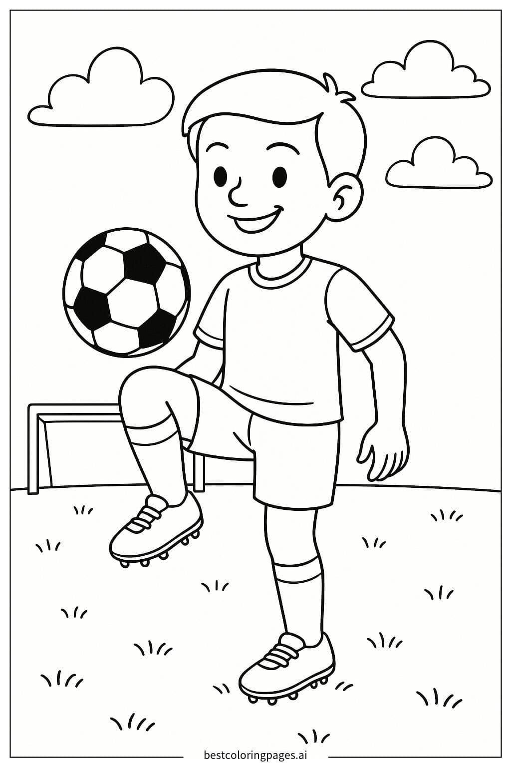 Soccer Player Juggling a Ball