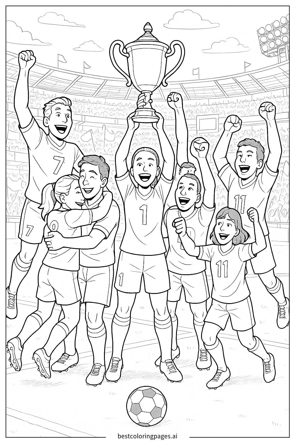 Soccer Team Celebrating Their Victory