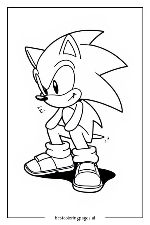 Sonic Squatting Coloring Pages