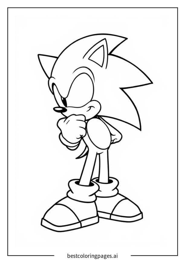 Sonic Thinking Pose Coloring Pages