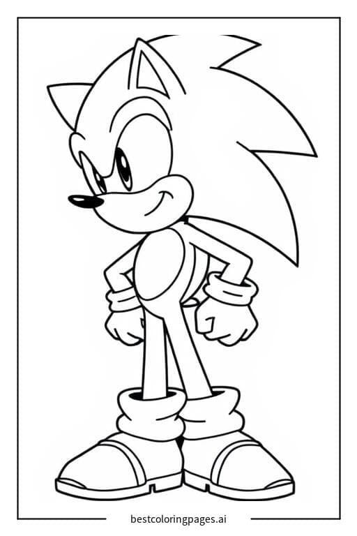 Sonic gazing into the distance Coloring Pages