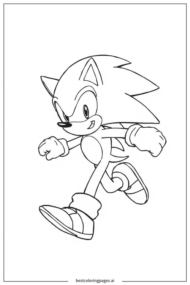 Disegni di Sonic Corre Avanti da Colorare