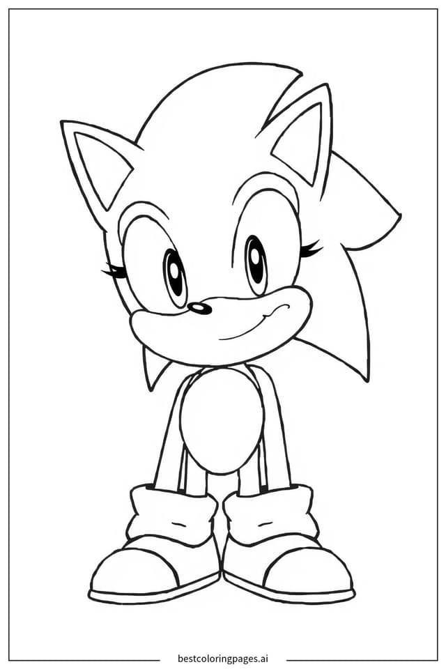 Tranh tô màu Chân Dung Sonic Mỉm Cười