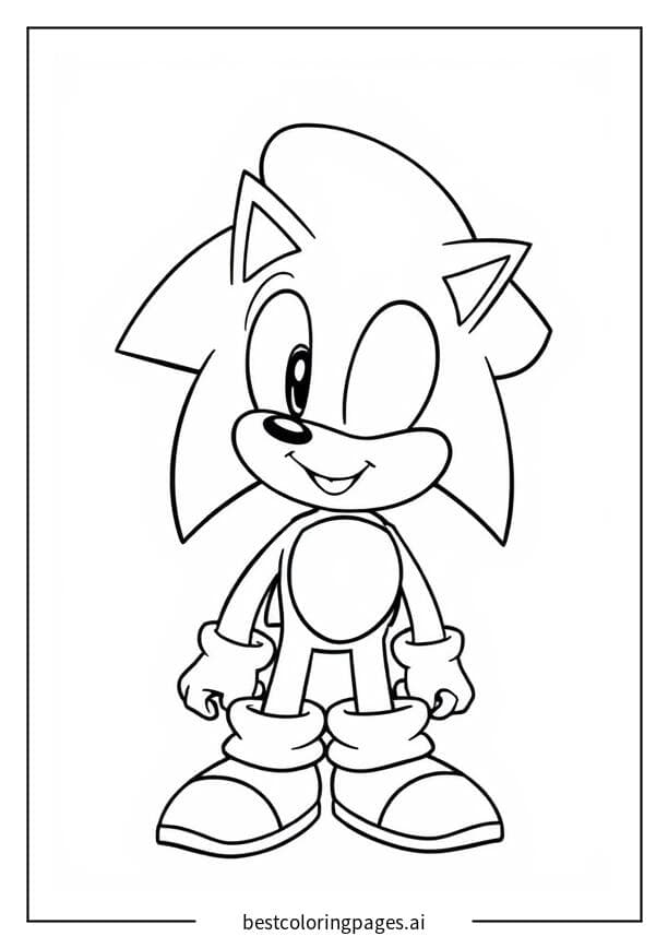 Sonic Smiling Coloring Pages