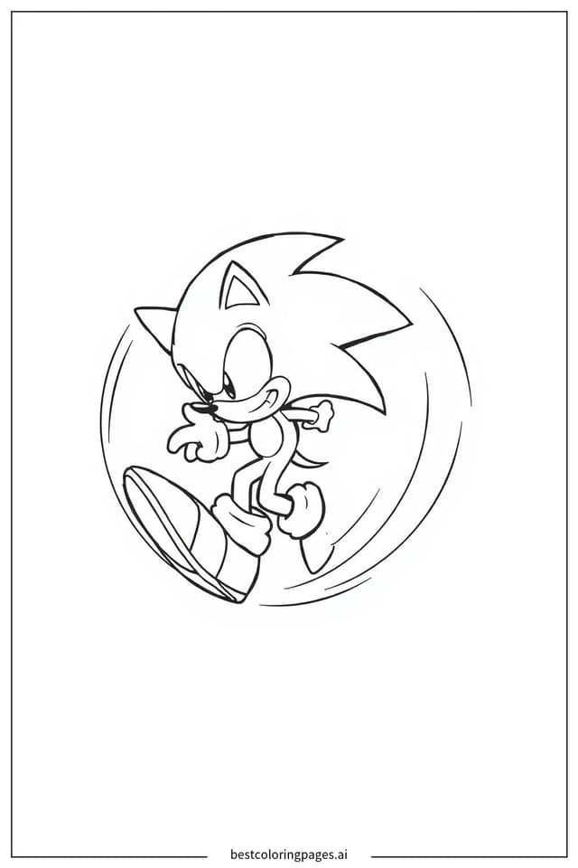 Tranh tô màu Sonic Quay Tròn Trong Hình Dạng Quả Bóng
