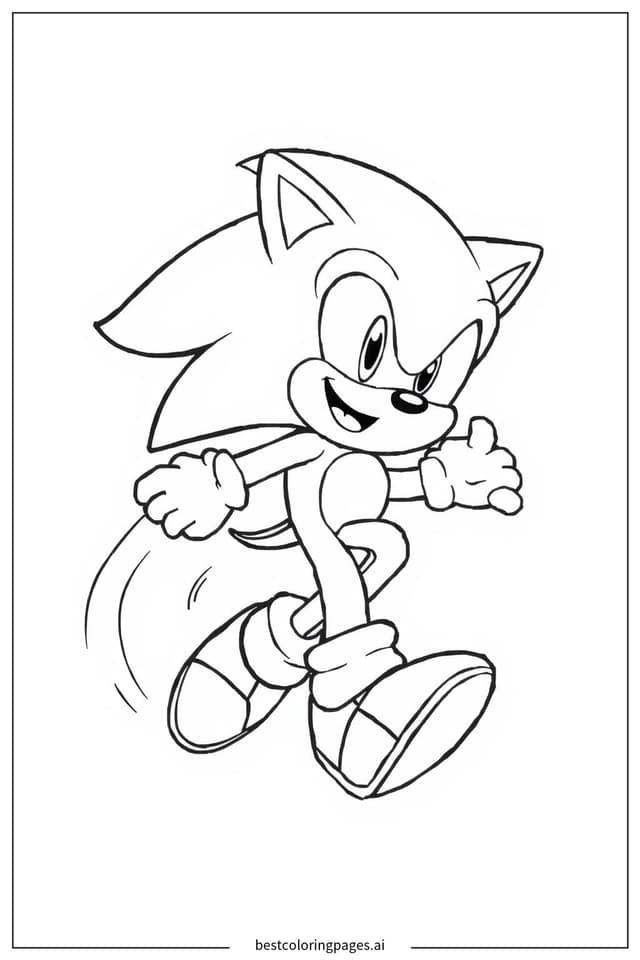Gambar Mewarnai Sonic Berputar