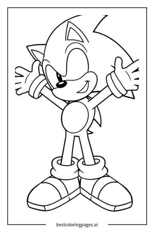 Sonic stretching his arms Coloring Pages