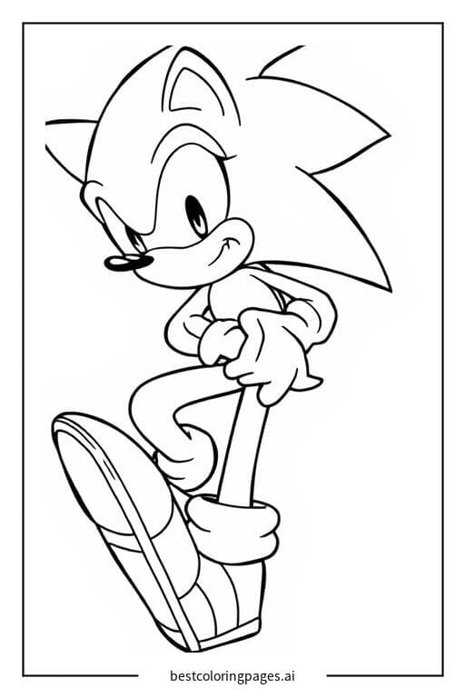 Sonic Stretching His Legs Coloring Pages