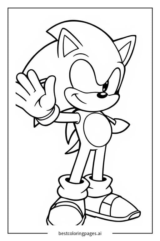 Sonic Saying Hi Coloring Pages