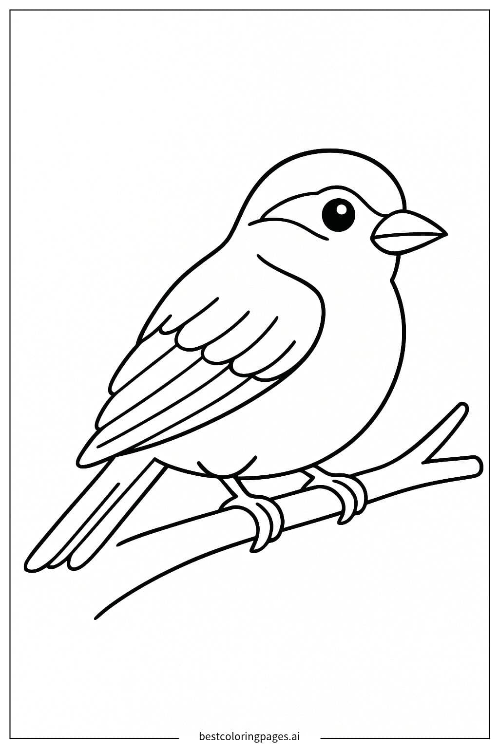 Sparrow Perched on a Branch