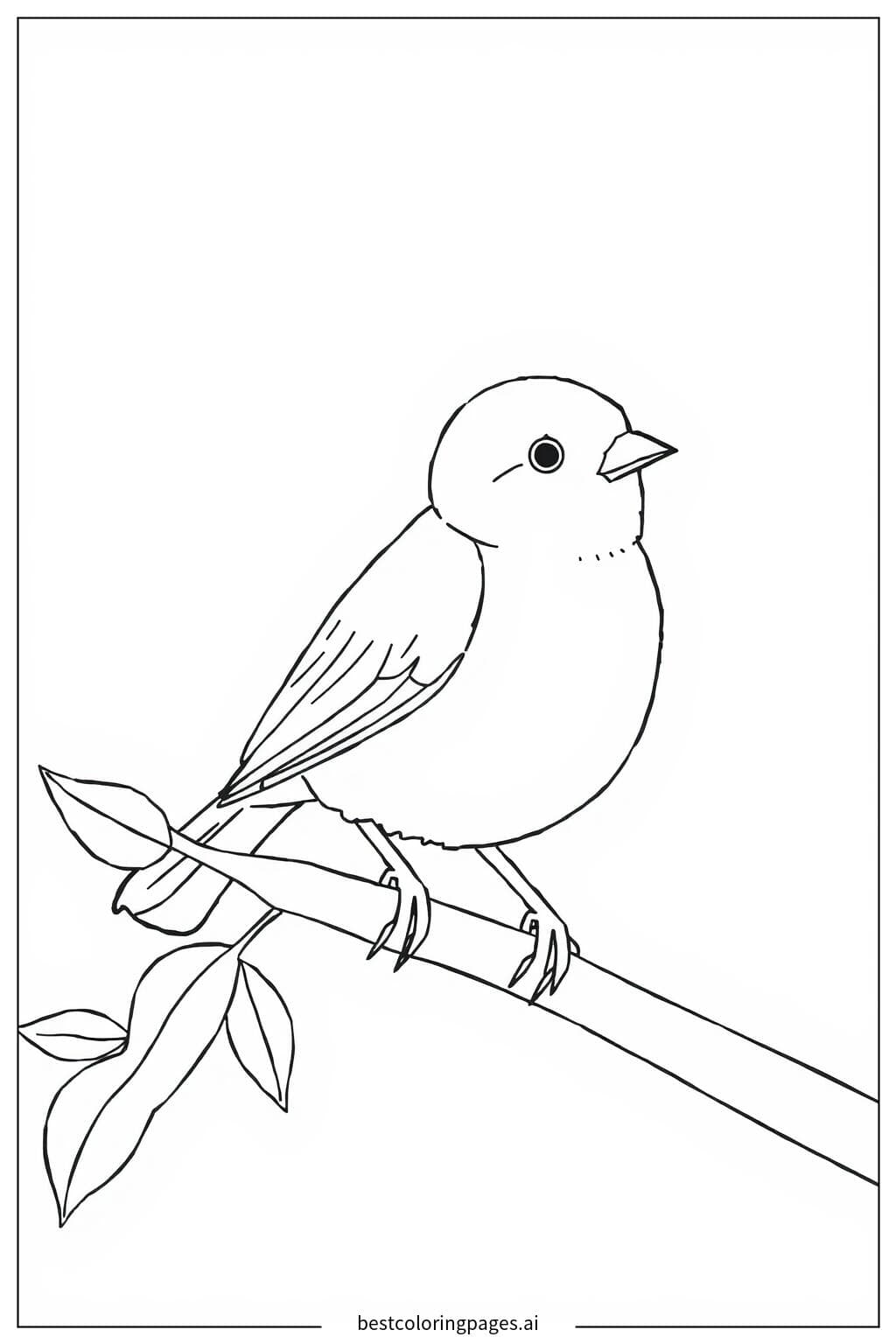 Sparrow Perched on a Branch