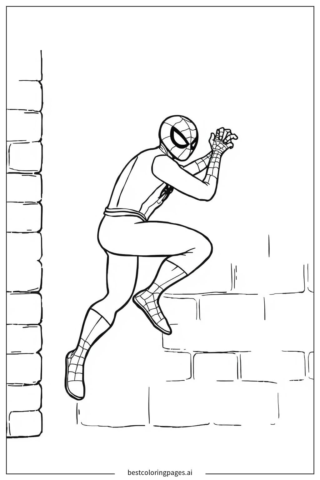 Spiderman Scaling the Wall
