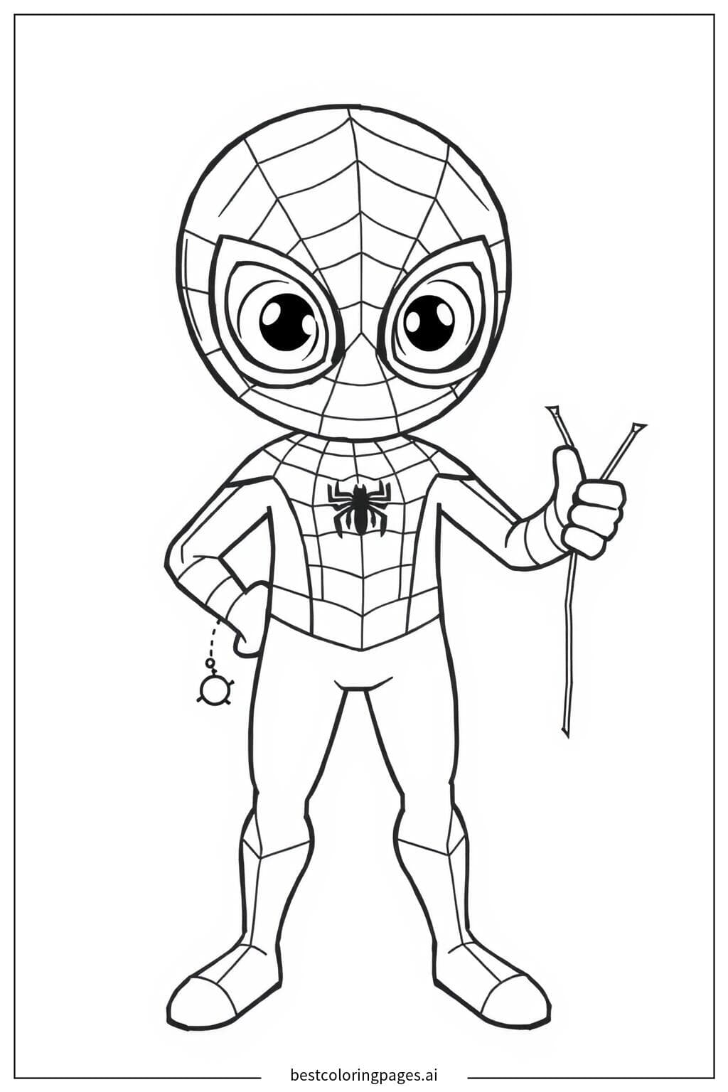 Spiderman hält das Netz