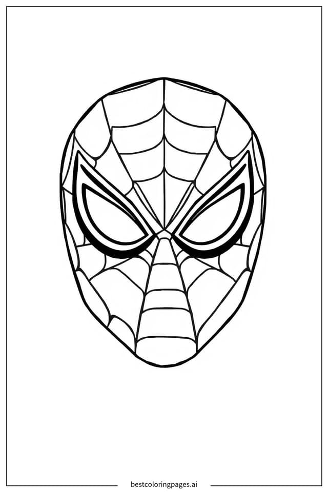 Spiderman Mask Coloring Page