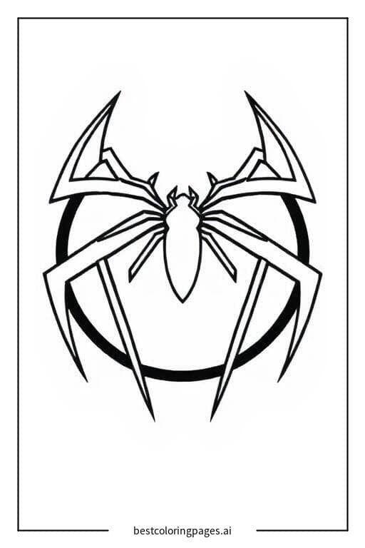 Spiderman's Iconic Spider Logo Coloring Pages