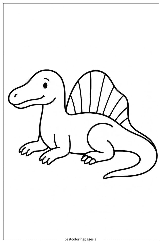 スピノサウルスの休息 のぬりえ