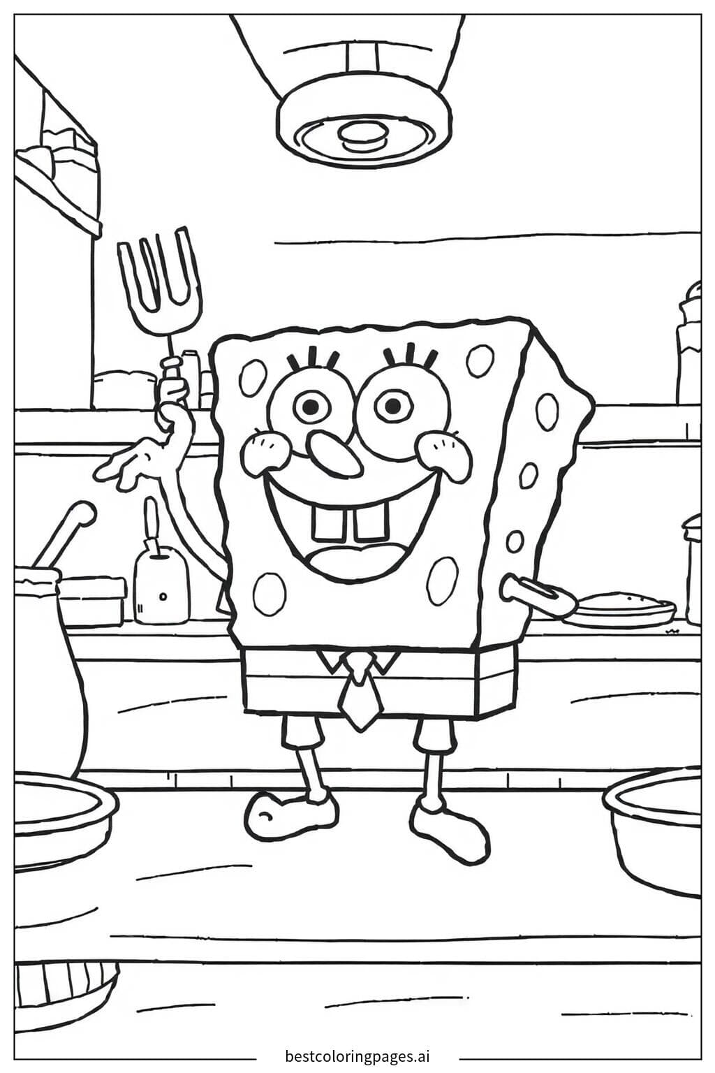 SpongeBob che gira i Krabby Patties
