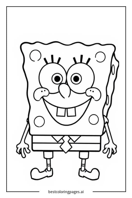 SpongeBob Smiling Coloring Page