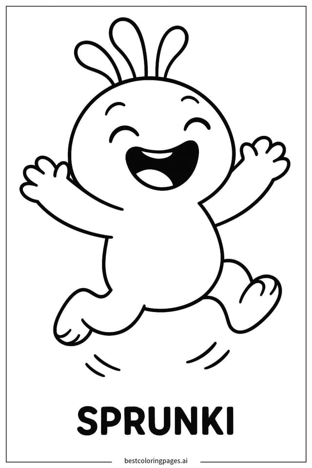 Sprunki Jumping with Joy Coloring Page